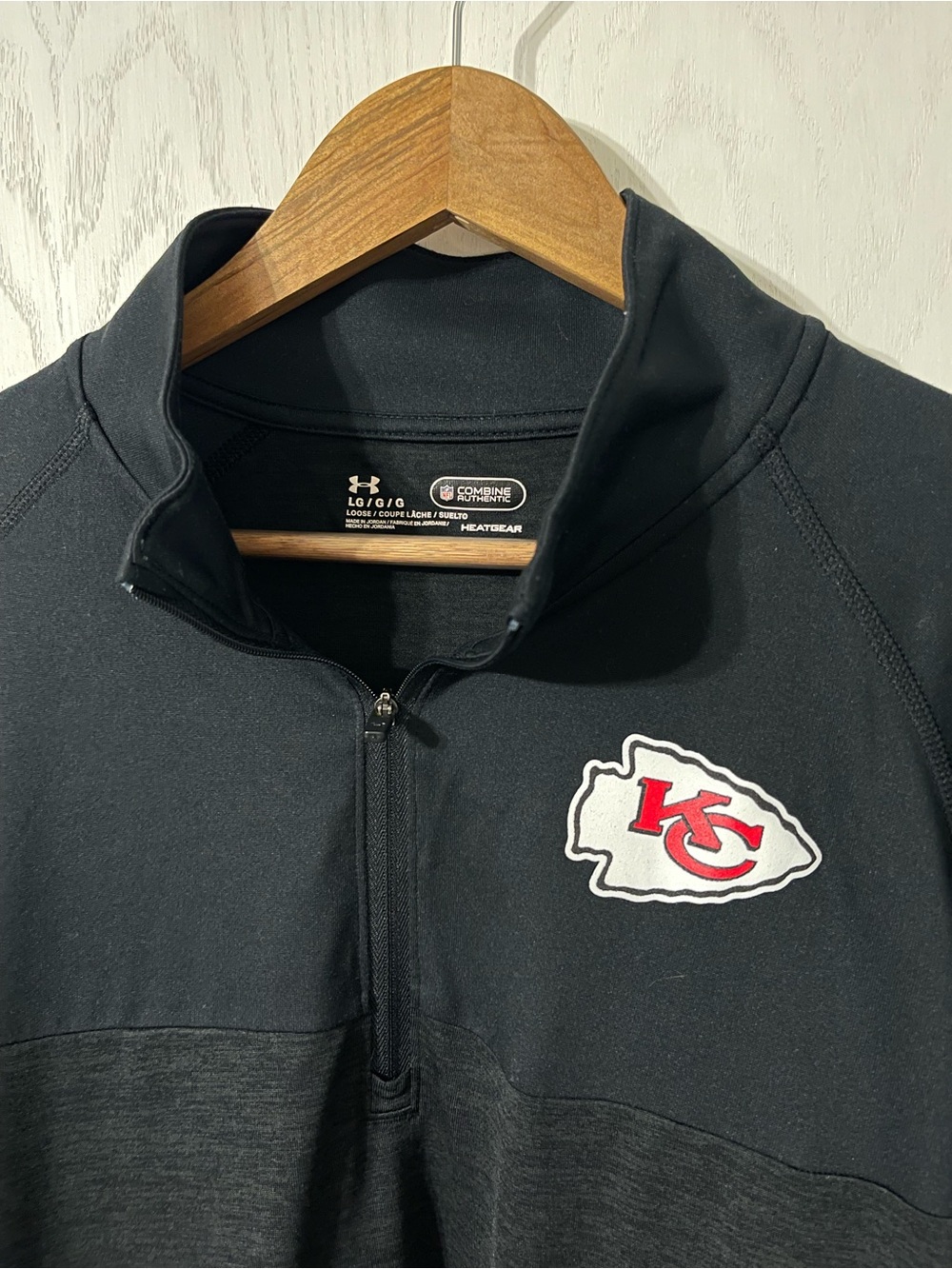 Under Armour Men’s L Black NFL Kansas City Chiefs Quarter-Zip Pullover